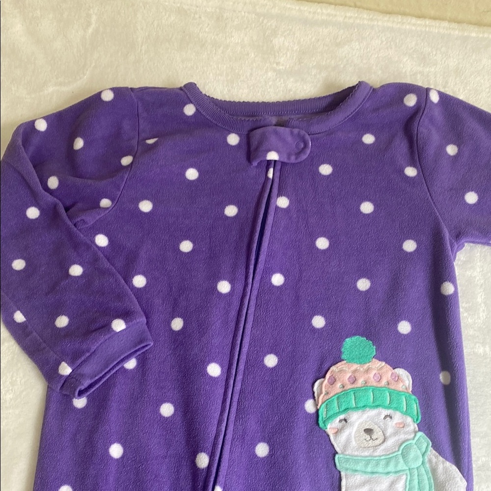 Carter’s Purple Polka Dot Toddler Girl’s Onesie Size 5T - Picture 2 of 10